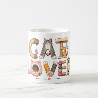 Taza De Café Arte de Palabras Amante de Gatos