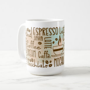 Taza De Café Arte de Palabras Amante del Café