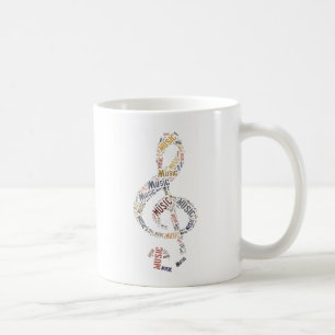 Taza De Café Arte de palabras con clave de sol