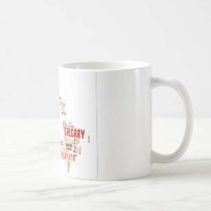 Taza De Café Arte de palabras de ciudades de Canadá