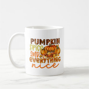 Taza De Café Arte de palabras de especias de calabaza lindo
