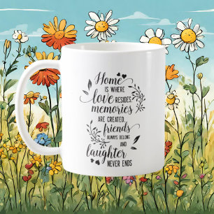 Taza De Café arte de palabras de la familia de amigos lindos