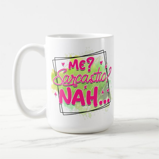 Taza De Café Arte de palabras de sarcasmo de café divertido sar (Izquierda)