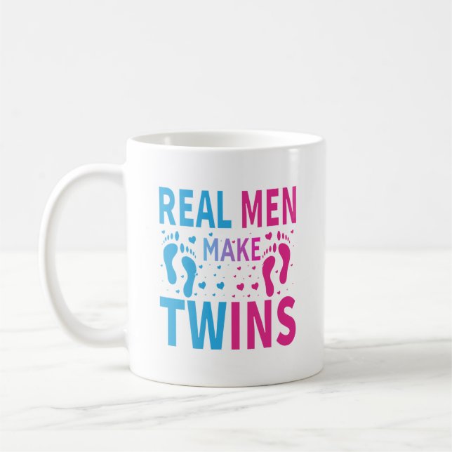 Taza De Café Arte de palabras gemelas de hombres reales diverti (Izquierda)