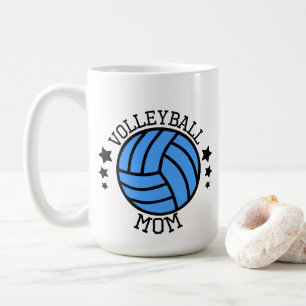 Taza De Café Arte de palabras genial para mamá de voleibol 