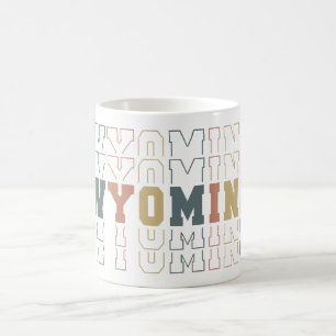 Taza De Café Arte de Palabras Wyoming Apiladas