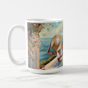 Taza De Café Arte de pared costera   Mar Mediterráneo