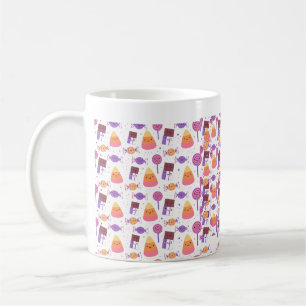 Taza De Café Arte de patrón de Halloween Kawaii de dulces espel