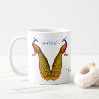 Taza De Café Arte de pavo real personalizado