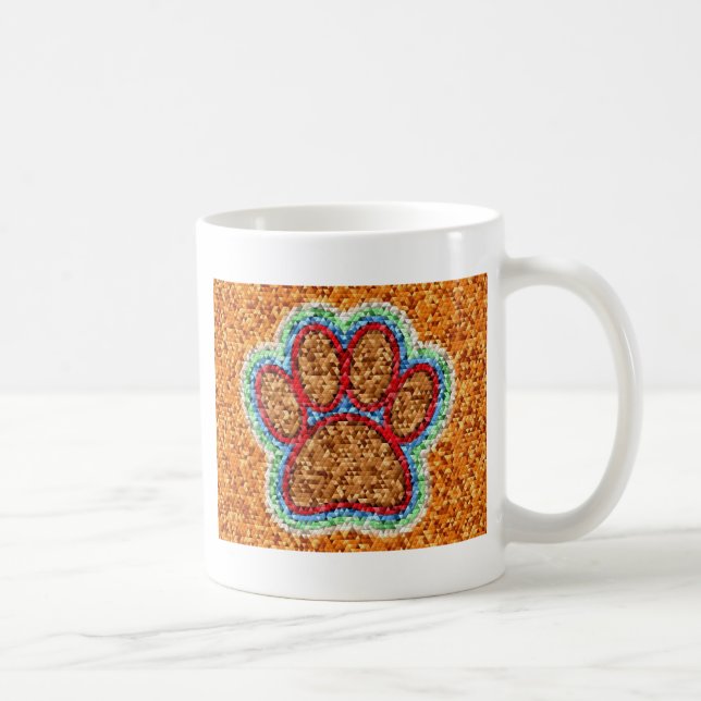 Taza De Café Arte de Paw de Perro de Polo Bajo (Derecha)
