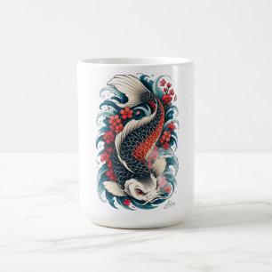 Taza De Café Arte de peces koi japoneses manga larga