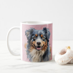 Taza De Café Arte de perro colorido vibrante, para amantes de p