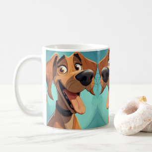 Taza De Café Arte de perro colorido y vibrante, para amantes de