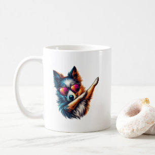 Taza De Café Arte de perro cool haciendo dabbing