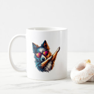 Taza De Café Arte de perro cool haciendo dabbing