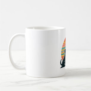 Taza De Café Arte de perro de puesta de sol retro Aventura Perr
