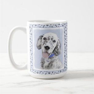Taza De Café Arte de perro pintado azul Belton en inglés