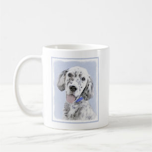 Taza De Café Arte de perro pintado azul Belton en inglés