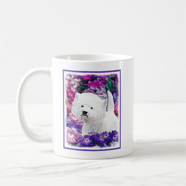 Taza De Café Arte de perros pintando el territorio blanco de We (Izquierda)