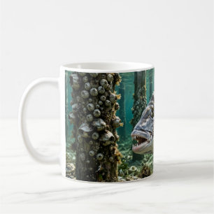 Taza De Café Arte de pesca de Florida Man Sheepshead en pilotes