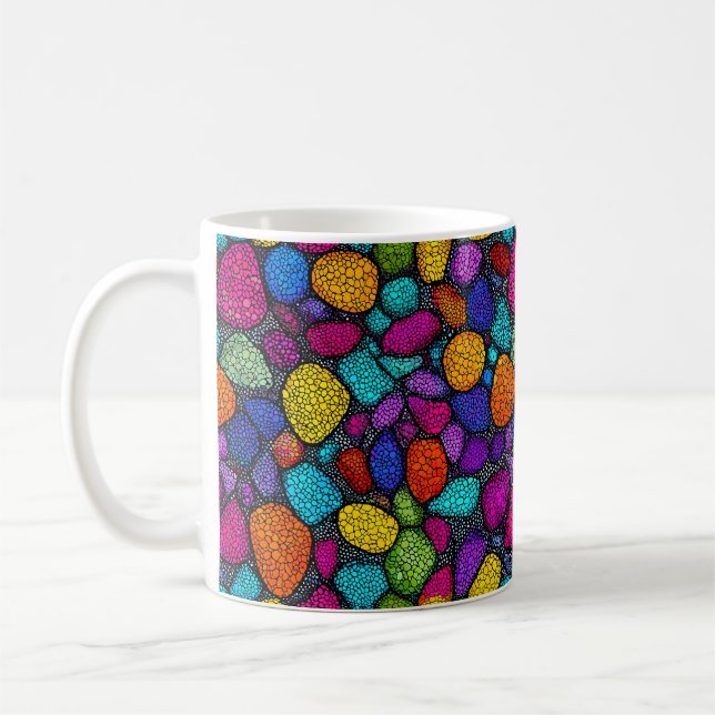 Taza De Café Arte de Piedra Abstracto Vibrante Flujo Roca Color (Izquierda)