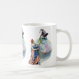 Taza De Café Arte de portada de revista vintage patriótica Dama