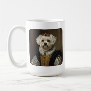 Taza De Café Arte de Pug Negro Inspirado en Retratos de Reinas
