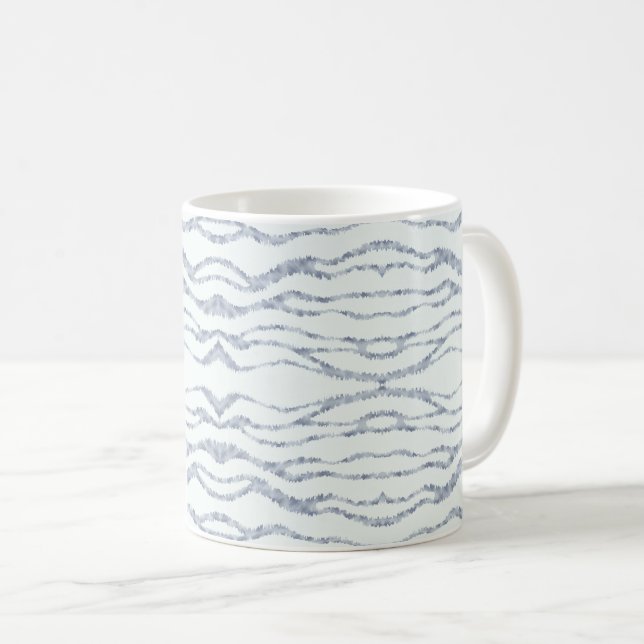 Taza De Café Arte de rayado de zebra gris oscuro (Anverso derecho)