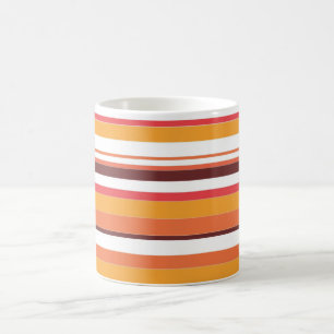 Taza De Café Arte de rayas de color retro vintage #8