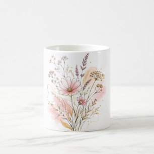Taza De Café Arte de regalo de cumpleaños de flores silvestres 