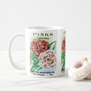 Taza De Café Arte de sobre de semillas vintage, flores de clave