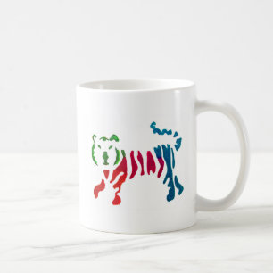 Taza De Café Arte de tigre a rayas de arcoíris