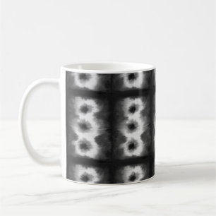 Taza De Café Arte de tinte en el patrón Shibori negro