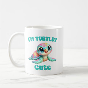Taza De Café Arte de Tortuga Divertida y Linda