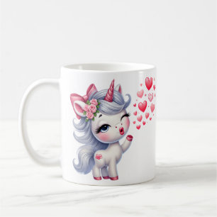 Taza De Café Arte de Unicornio Kawaii Hermoso