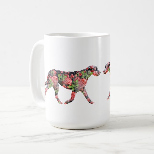 Taza De Café Arte de Valentine Irish Wolfhound (Anverso izquierdo)