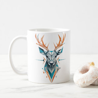 Taza De Café Arte de venado geométrico | Diseño de Mug Resumen