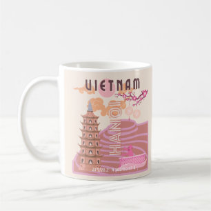 Taza De Café Arte de Viaje de Vietnam, Retro