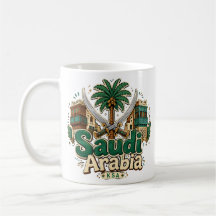 Arte de viaje dibujado a mano de Arabia Saudita Mo