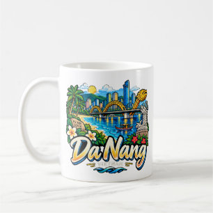 Taza De Café Arte de viaje dibujado a mano de Da Nang Vietnam M