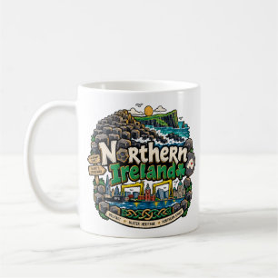 Taza De Café Arte de viaje dibujado a mano de lugares emblemáti