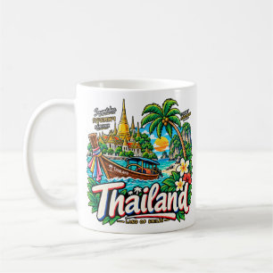 Taza De Café Arte de viaje dibujado a mano de monumentos de Tai
