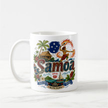 Arte de viaje dibujado a mano de Samoa Monumento