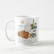 Arte de viaje dibujado a mano de Somalia, punto de