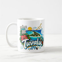 Arte de viaje dibujado a mano de Tuvalu