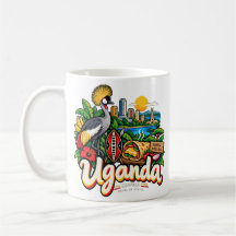 Arte de viaje dibujado a mano de Uganda Monumento