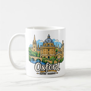 Taza De Café Arte de viaje dibujado a mano Oxford Reino Unido