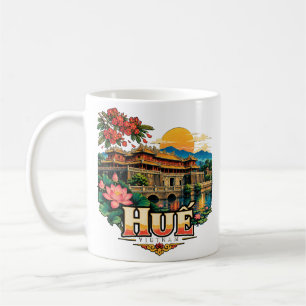 Taza De Café Arte de viaje emblemático de Huế vintage Vietnam