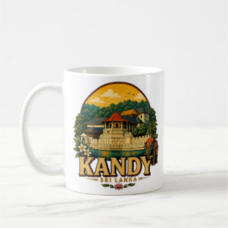 Taza De Café Arte de viaje emblemático de Kandy Sri Lanka Vinta