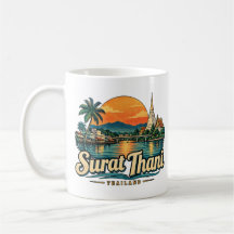 Arte de viaje emblemático de Surat Thani Tailandia
